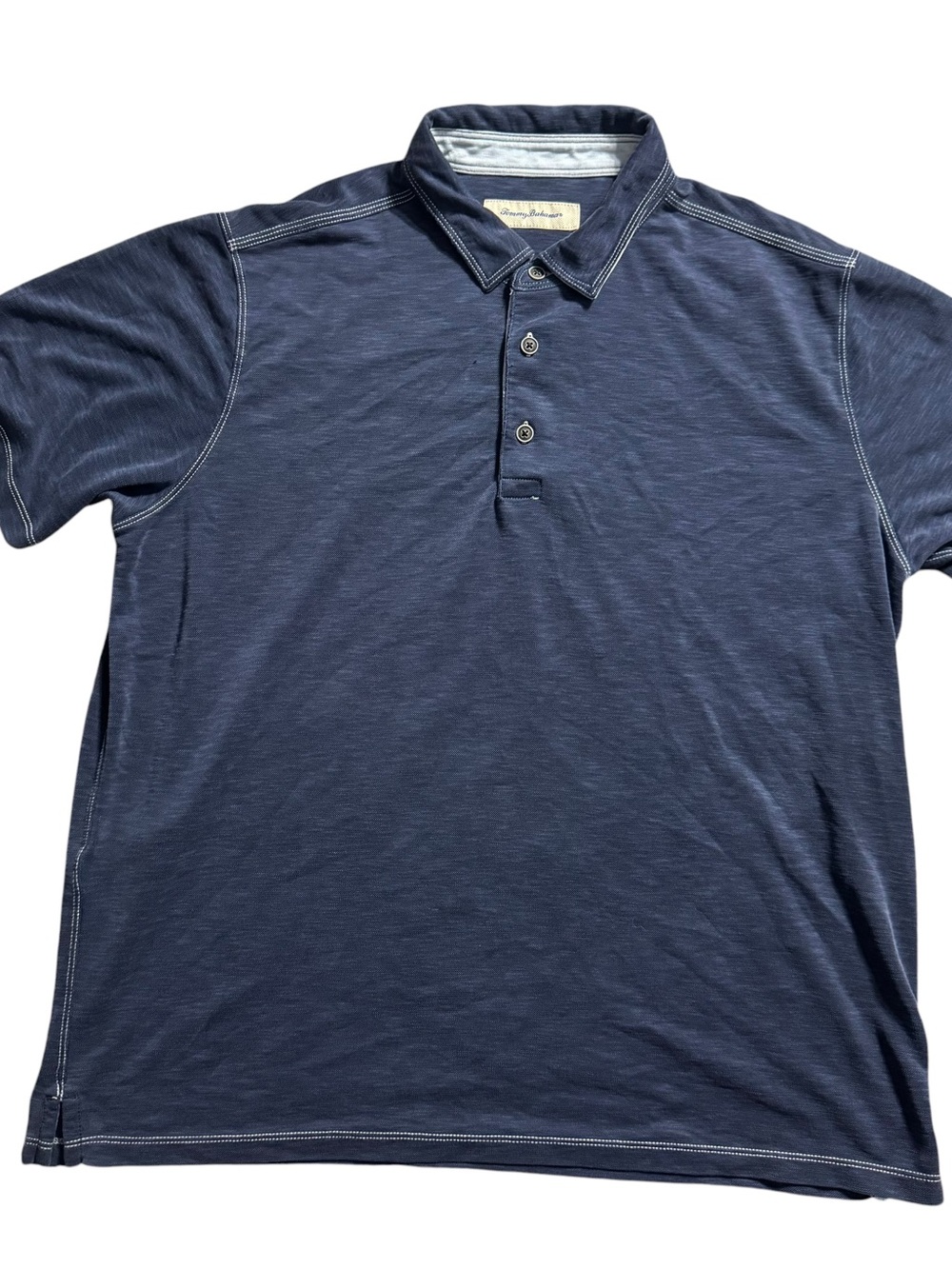 Tommy Bahama Polo Shirt Mens XL Heather Blue Modal Preppy Casual Mesh Vintage